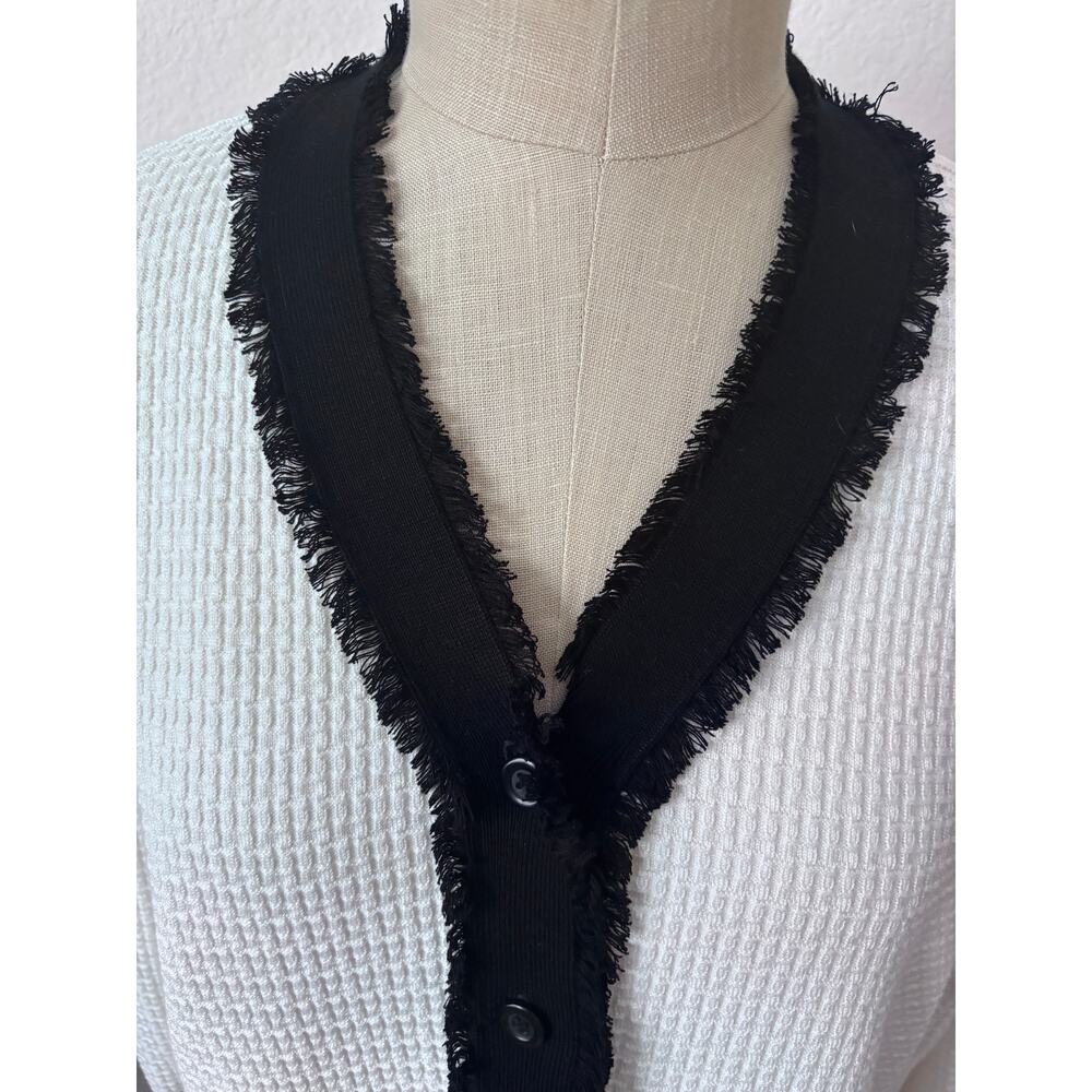 Adrianna Papell - NWOT Frayed Knit Cardigan Size XL - Picture 2 of 8